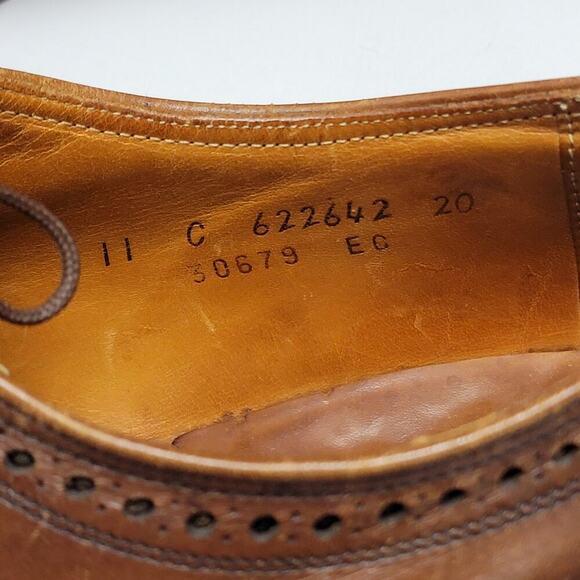 Men's Classic Brown Leather Sole Oxfords Size 11 - Picture 9 of 11